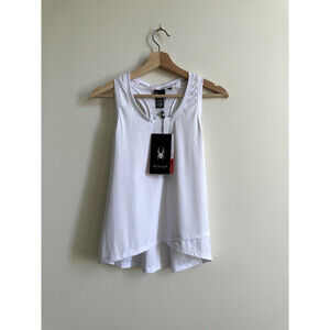 Spyder Active T-BACK Size M White Workout Shirt style SP302 WHITE